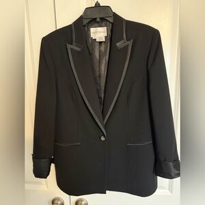 David's Bridal Black Tuxedo Jacket with Satin Trim